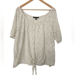 French Laundry White Lace Blouse Size 3x